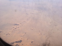 Small dark hills between Western Sahara and Mauritania.